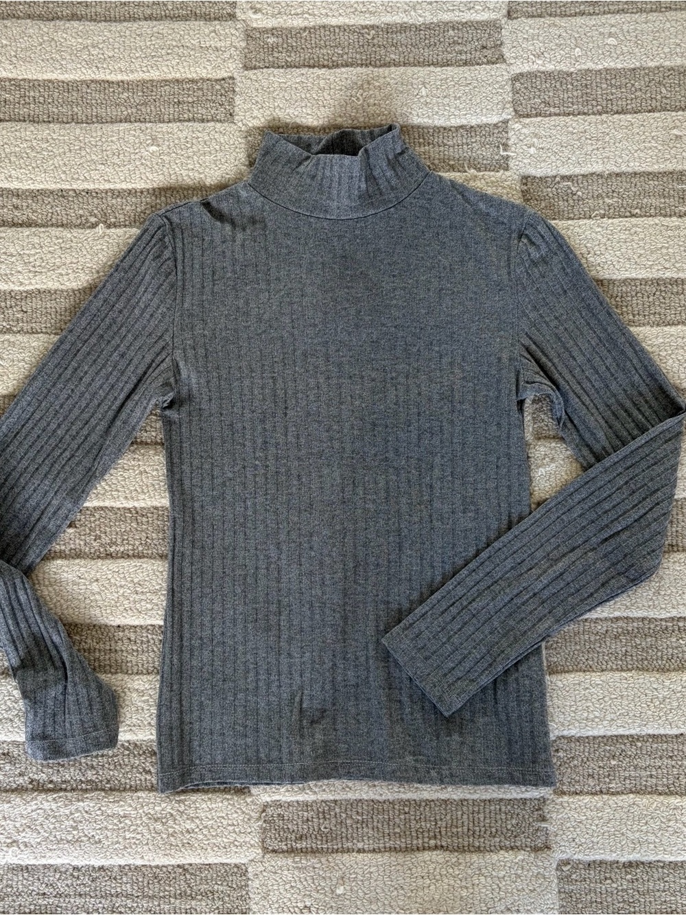 Topshop Ribbed Mock Neck Women's Sweater — Charcoal Gray